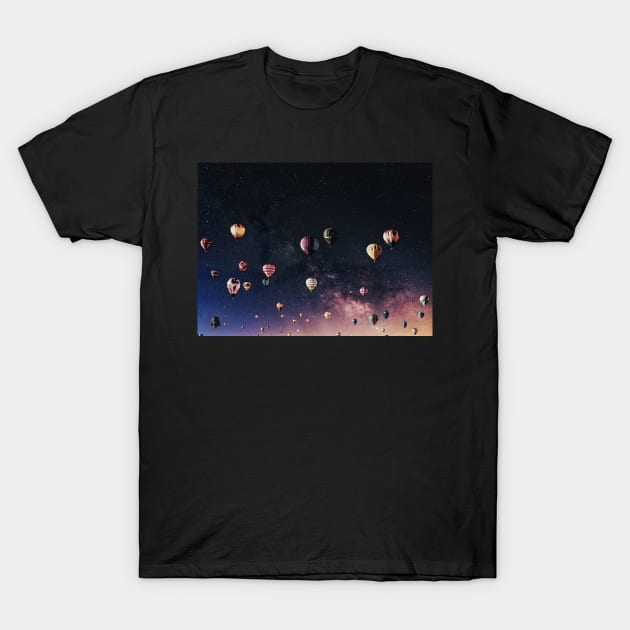 Balloons in the cosmos T-Shirt by Faeblehoarder